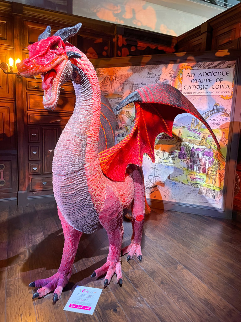 One of the bigger sculptures, this candy-made dragon is a Candytopia staple. (Photo by Gabriela Izquierdo)