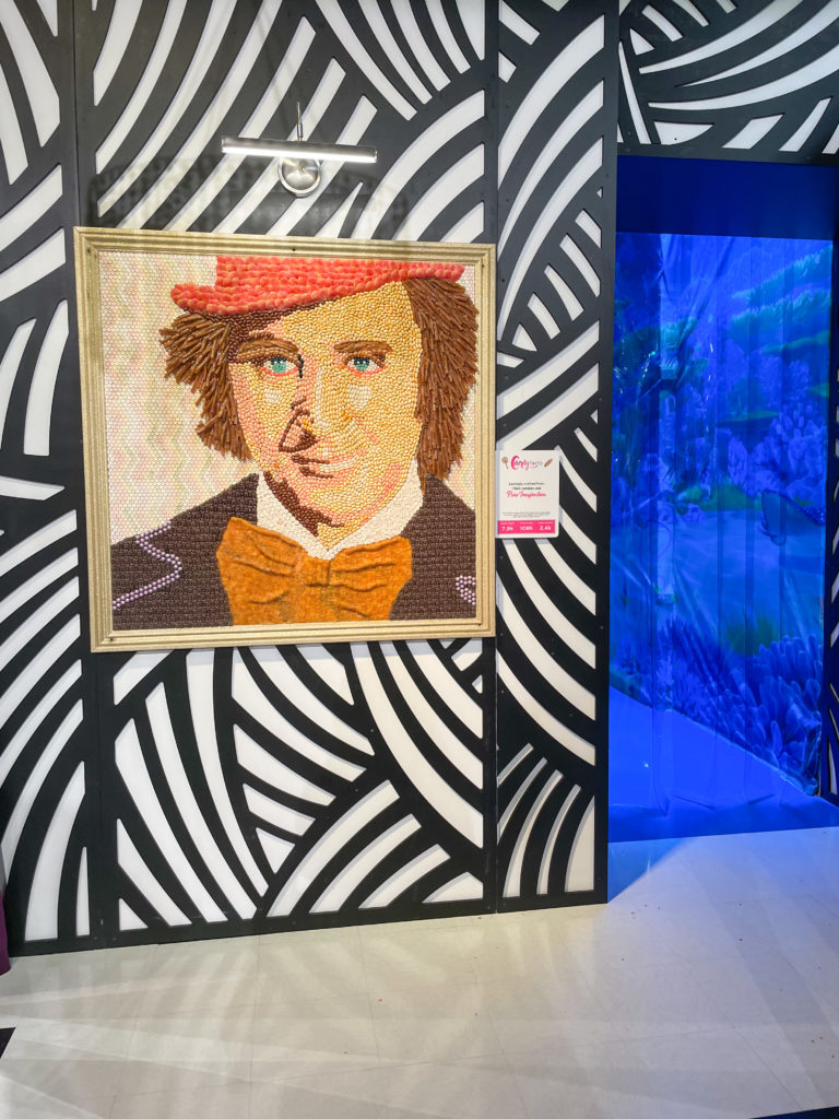 A tribute to the ultimate candy man himself, this Willy Wonka portrait is made out of sweet confectionary. (Photo by Gabriela Izquierdo)