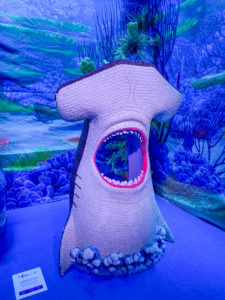 A candy hammer-head shark at Candytopia