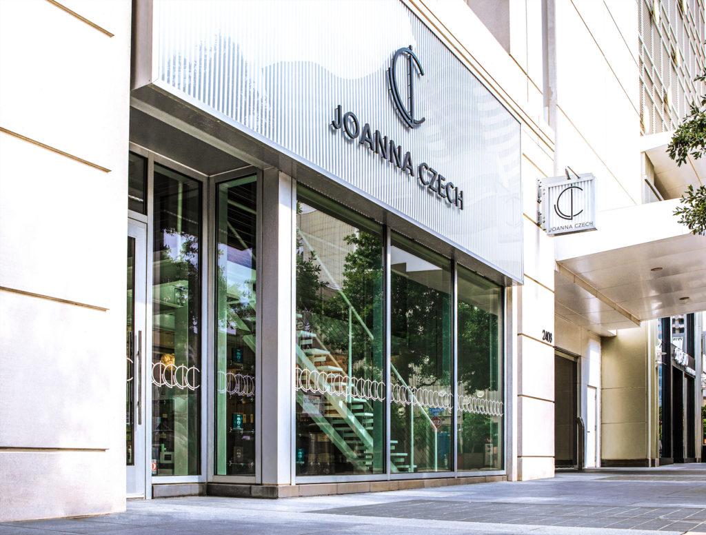The Joanna Czech storefront in Dallas' Victory Park neighborhood. 
