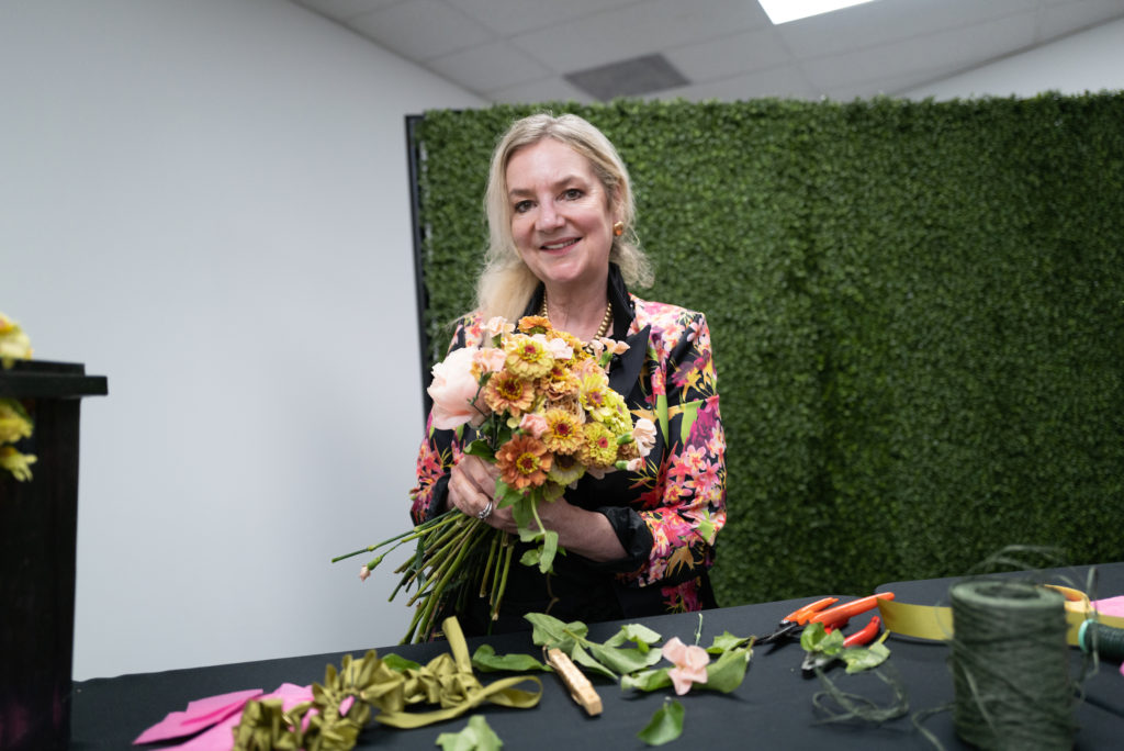 Former chief floral designer at the White House Laura Dowling displays her talent at Design in Bloom at Houston Design Center. (Photo by Daniel Ortiz)