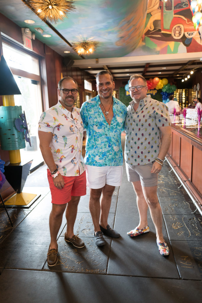 Mike Holloman, Ricardo Guarjardo, Steven Wagner at the Mint Julep fundraiser for Legacy Community Health (Photo by Daniel Ortiz)