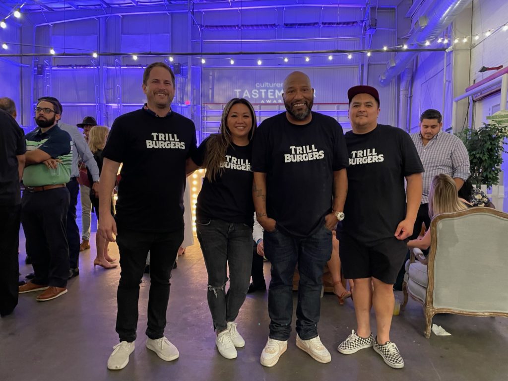 Nick Scurfield, Patsy Vivares, Bun B, and Andy Nguyen are bringing smash burgers to Houston. (Photo by Julie Nong).