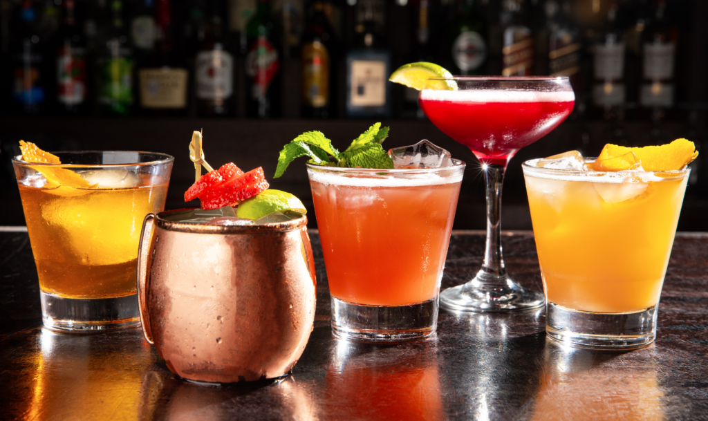 Sip on cocktails at Fireside and Radio Milano created by staff mixologists.