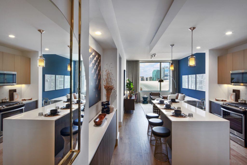 The Victor boasts kitchens with high-end cabinetry and all kinds of extras. (Photo by  Eric Laigne)