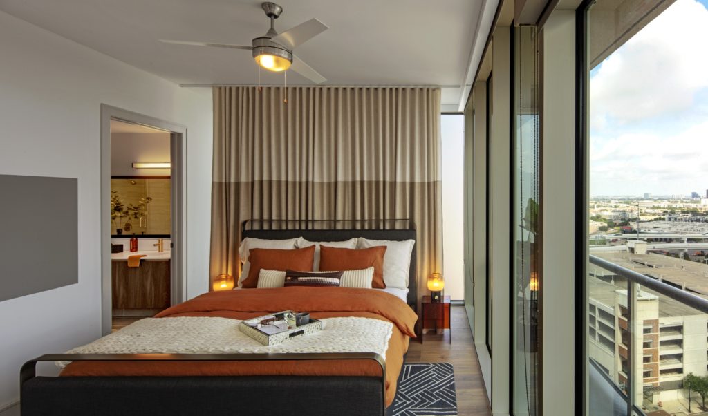 The Victor's bedrooms have floor to ceiling windows — and often quite the view. (Photo by  Eric Laigne)