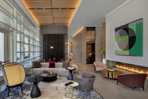 2 – The Victor’s Garden Lobby Lounge with ‘PRISMA No. 3’ Artwork by Jaime Dominquez; Image by Eric Laignel, Courtesy of MaRS