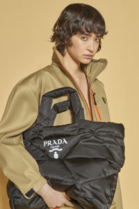Prada jacket $2,340, bag $1,590, available at the Prada Aspen boutique through September 7 (photo courtesy of Prada)