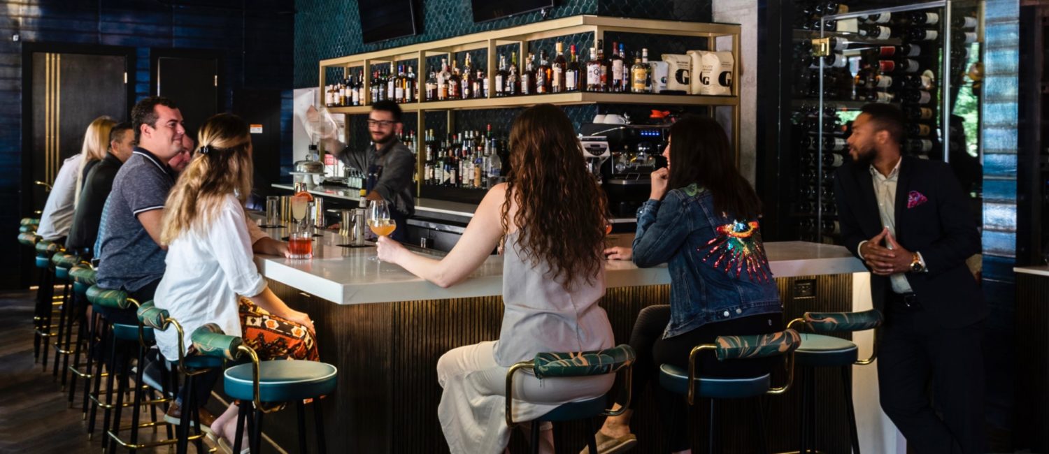 Georgia James Tavern at the base of Market Square Tower is already packing in diners. (Photo by Claudia Casbarian)