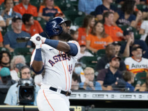 Thank Yordan Alvarez has a big swing, hitting his 24th home run, a 3-run shot. The Astros beat the Seattle Mariners 15-1  at Minute Maid Park, Saturday August 21, 2021. Jake Odorizzi gothic the victory.