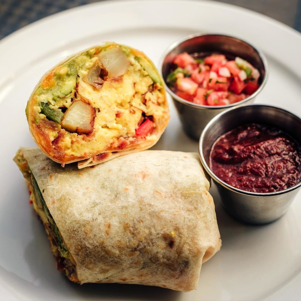 Bottled Blonde - breakfast burrito from this pizzeria and beergarden.