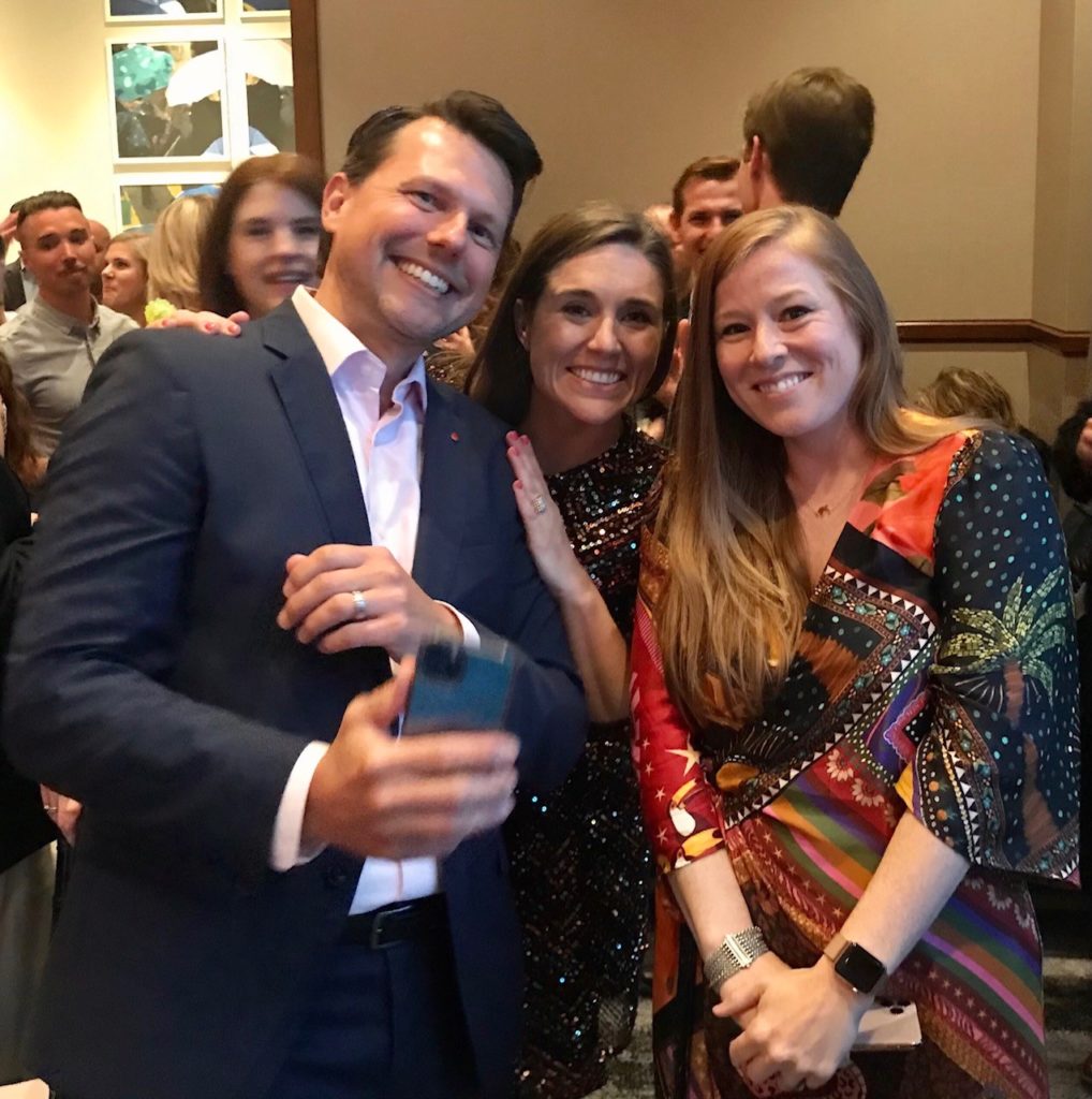Dr. Michael Bublewicz, Cassie Croft and Alyssa Bublewicz at the LLS Man & Woman of the Year watch party. The Bublewiczs chaired the event.