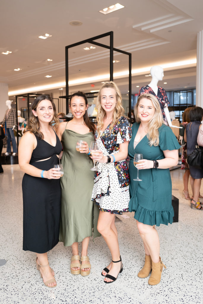 Catherine Murray, Anne Kalenits, Meredith Shields, Zan Winter at the Women of Wardrobe Summer Soirée at Tootsies. (Photo by Daniel Ortiz)
