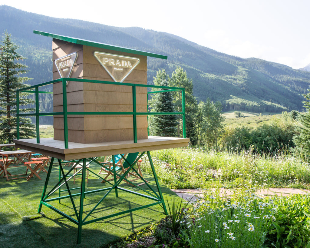 A vignette from Aspen's Prada Outdoor Mountain opening (photo courtesy of BFA/Matteo Prandoni)