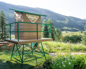 A vignette from Aspen’s Prada Outdoor Mountain opening (photo courtesy of BFA/Matteo Prandoni)