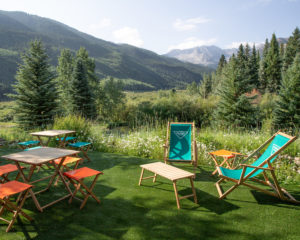 A vignette from Aspen’s Prada Outdoor Mountain opening (photo courtesy of BFA/Matteo Prandoni)