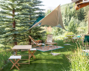 A vignette from Aspen’s Prada Outdoor Mountain opening (photo courtesy of BFA/Matteo Prandoni)