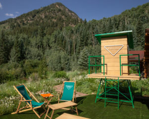 A vignette from Aspen’s Prada Outdoor Mountain opening (photo courtesy of BFA/Matteo Prandoni)