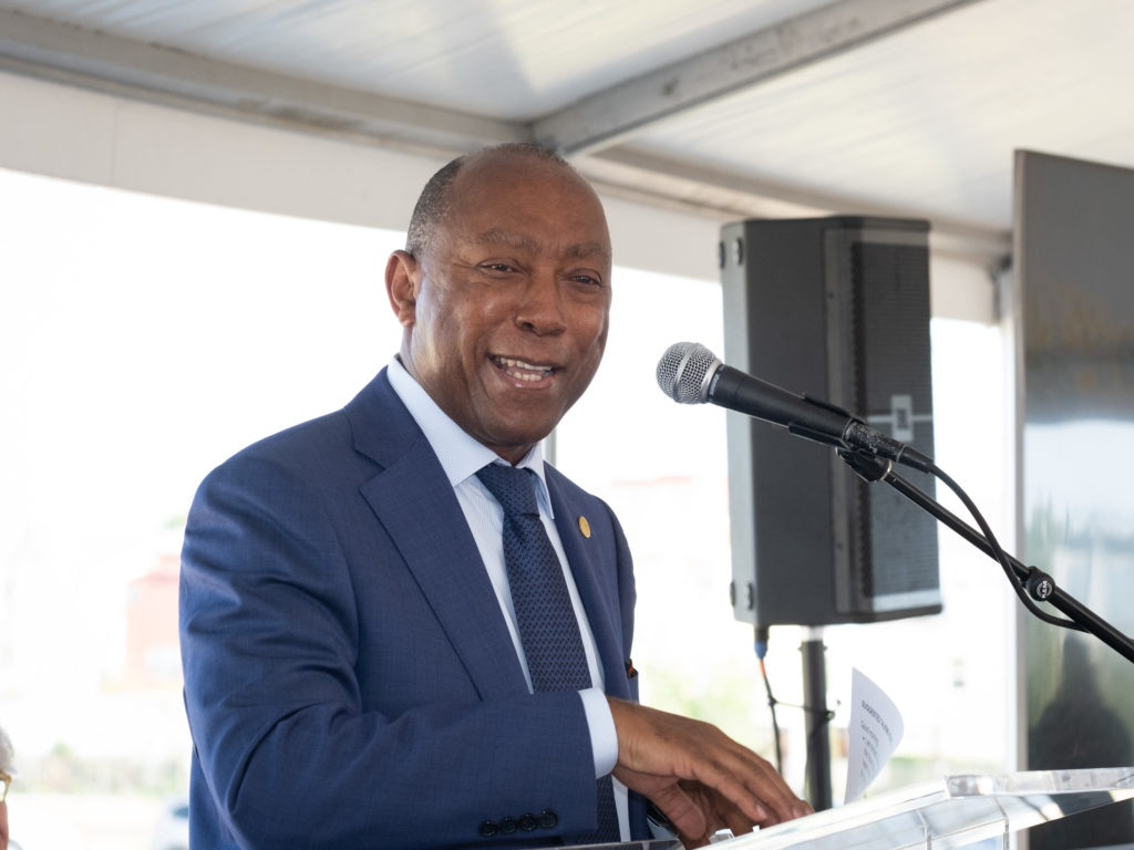 Mayor Sylvester Turner joked about wishing that East River would be fully complete by the time he leaves office. (Photo by F. Carter Smith)