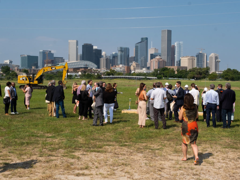 Midway's groundbreaking showed off the site's sweeping views of downtown. (Photo by F. Carter Smith)