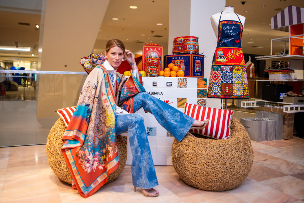 Modeling Italian fashions and products at the Italian Cultural & Community Center party at Neiman Marcus (Photo by Michelle Watson, CatchLightGroup.com)