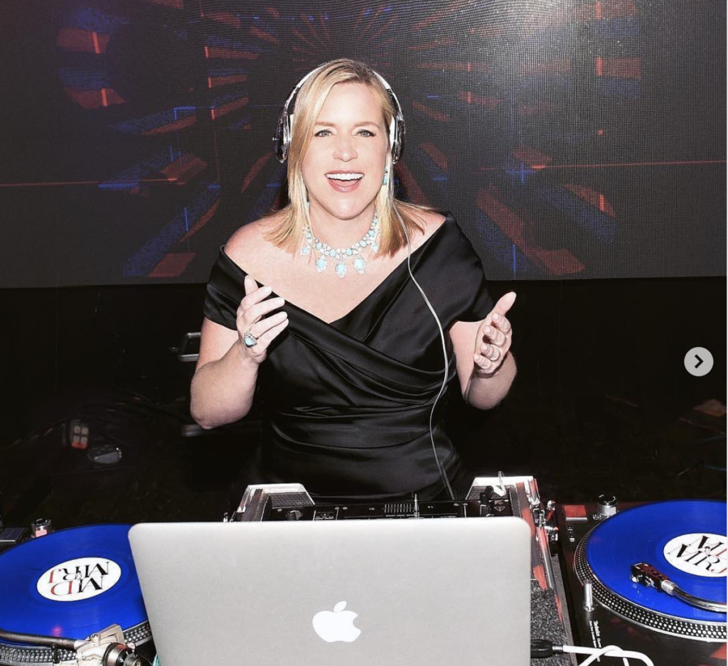 Marjorie Gubelmann aka DJ Mad Marg at  Aspen ArtCrush (Instagram photo)