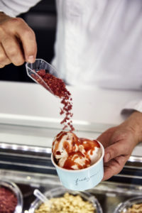 Top your ice cream with Guava Sauce and Raspberry Crumbles