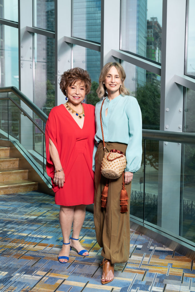 Trini Mendenhall, featured designer Silvia Tcherassi at the Latin Women's Initiative luncheon held at the Hilton Americas-Houston. (Photo by Daniel Ortiz)