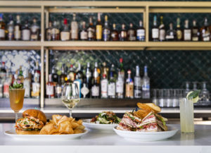 Handmade Zellige tiles made in Morocco line the back bar at Georgia James Tavern which opened last week in Market Square Tower. (Photo by Claudia Casbarian)