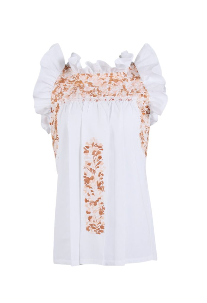Mi Golondrina Olivia Blanca Marron Brillante, $265