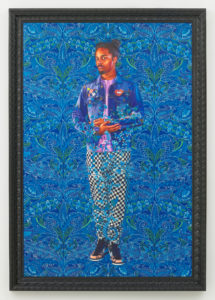 Kehinde Wiley’s “Portrait of Jordan Phillips II,” 2020, at Roberts Projects (Courtesy of The Armory Show)