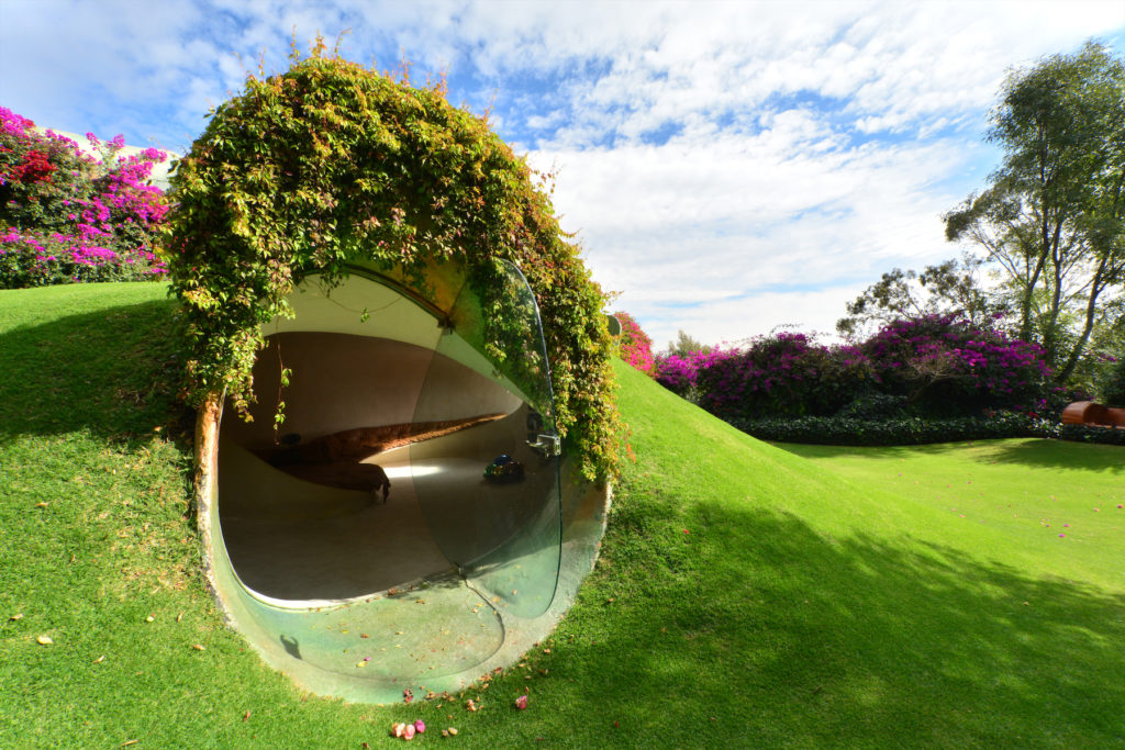 A verdant tropical garden envelopes Casa Orgánica. (Photo by Pia Riverola and Arquitectura Orgánica)