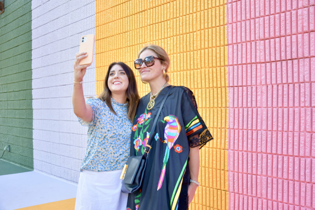Sugar & Cloth's Ashley Rose goes for her own Instagram post with Allison Bagley at the new color installation at The Common. (Photo by Alex Montoya)