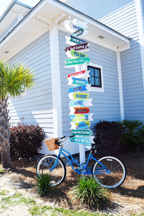 Bicyles are available at the Beach Club to explore the property and beyond it, the historic Patriot's Point and Mt. Pleasant.