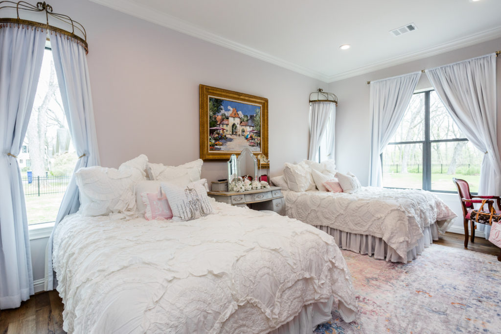 A teen's dream bedroom: Muted colors provide relaxation in this bedroom created for two sisters.