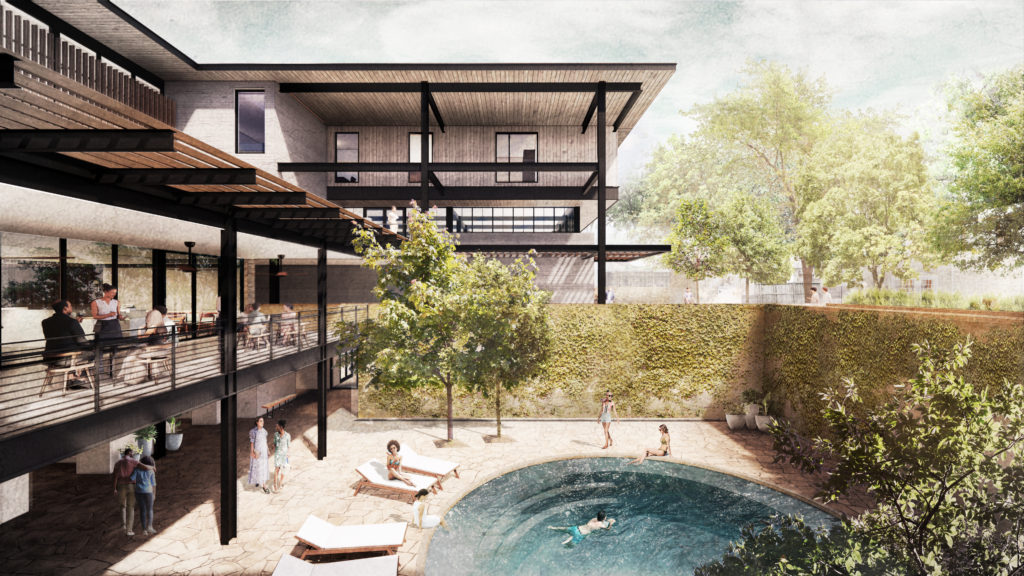 When it opens in 2022, the Albert Hotel in Fredericksburg will have three restaurants and two bars. (Renderings by Clayton Korte) (Photo by Renderings by Clayton Korte)