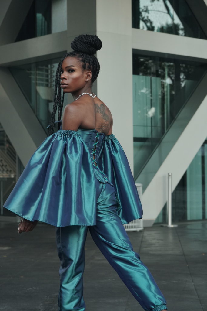 Gonzalez drew color inspiration from the sea.