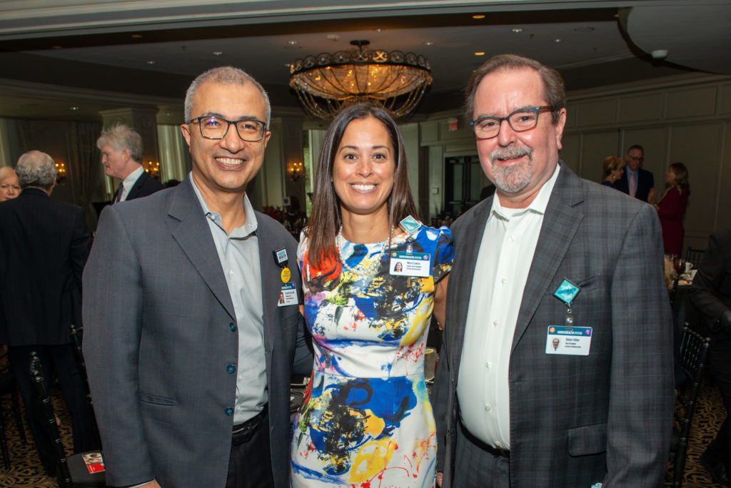 Dr. Esmaeil Porsa, Maria Cowles, Robert Hillier at the El Centro de Corazón luncheon, held at Hotel ZaZa-Medical Center. (Photo by Jacob Power)