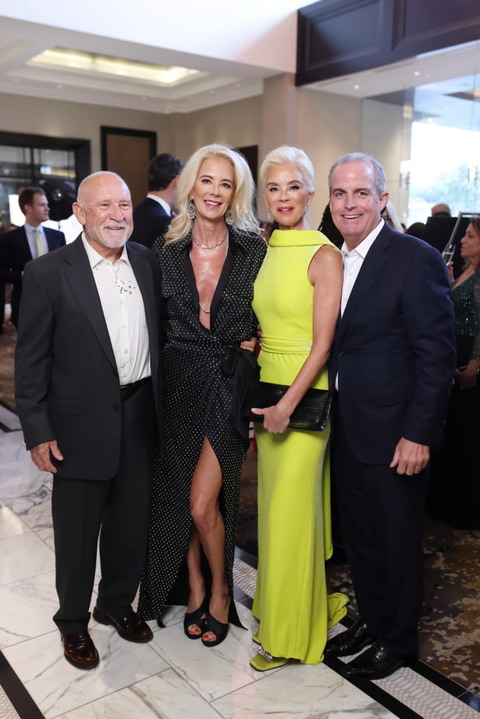 Dr. Peter Farrell, Tama Lundquist, Tena Lundquist Faust & Tyson Faust at the PetSet Fierce & Fabulous Soirée at the Post Oak Hotel.  (Photo by Quy Tran)