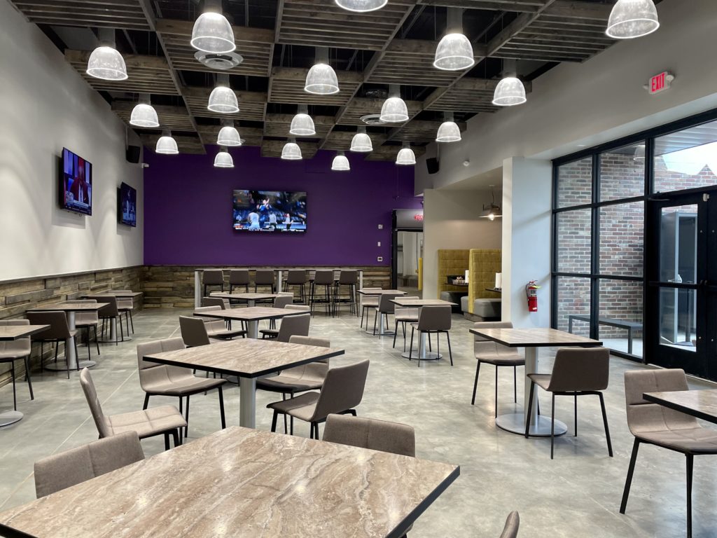 Fort Brewery with its requisite pop of purple on the back wall. Photo by Courtney Dabney.