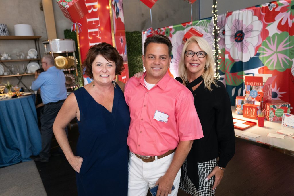 Leslie Mahan, Tom Stringer, Jennifer Tilton at The Fab Fête soufflé tasting at  Swift + Company (Photo by Daniel Ortiz)