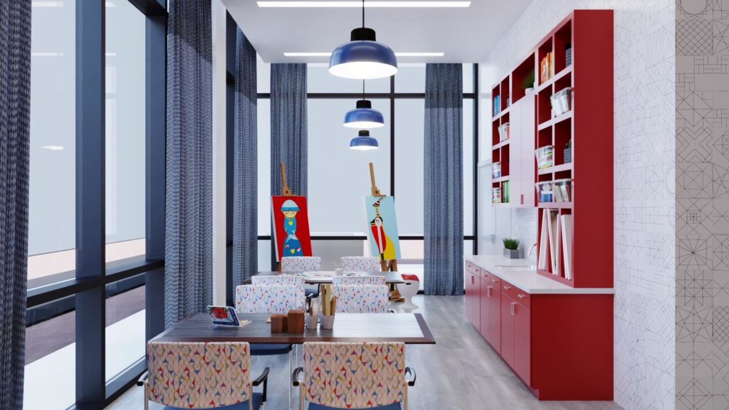 MorningStar offers many life-enriching activities for residents, including access to an art studio. 