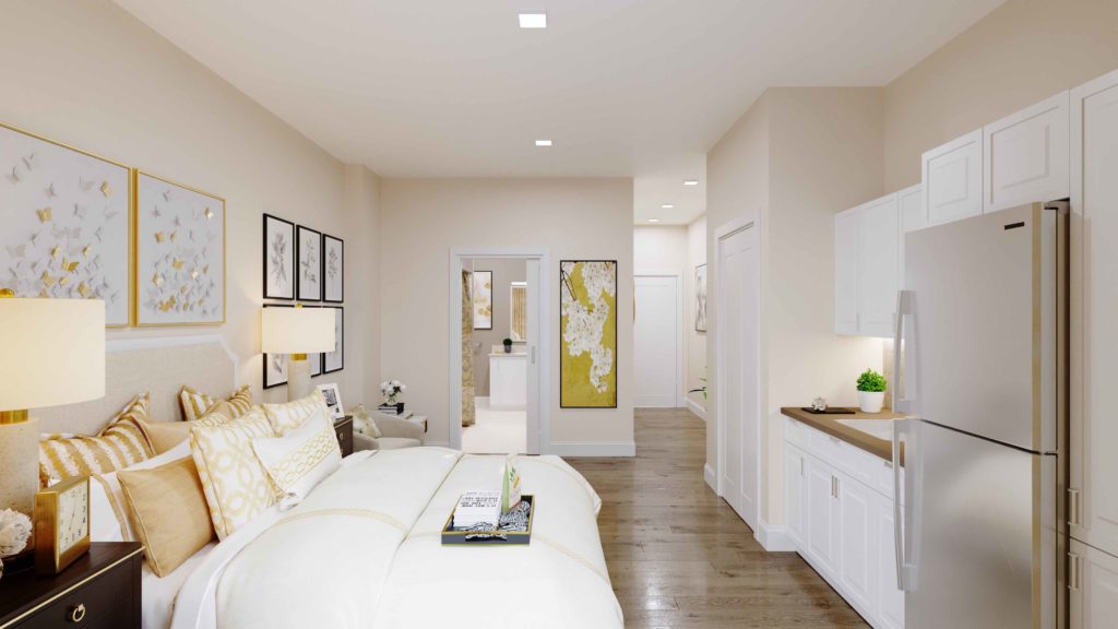 MorningStar offers a variety of suite options. (Rendering courtesy of Munoz + Albin Architecture)