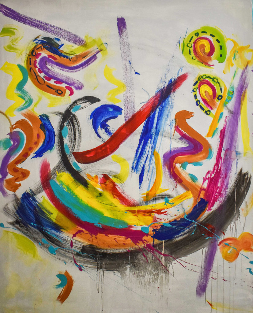 Edgar Medina and Melinda Moreno's poignant collaboration, "Year of Happiness," 2021, is the capstone to the "Moments Through Seasons" series, on view at Laura Rathe Fine Art.