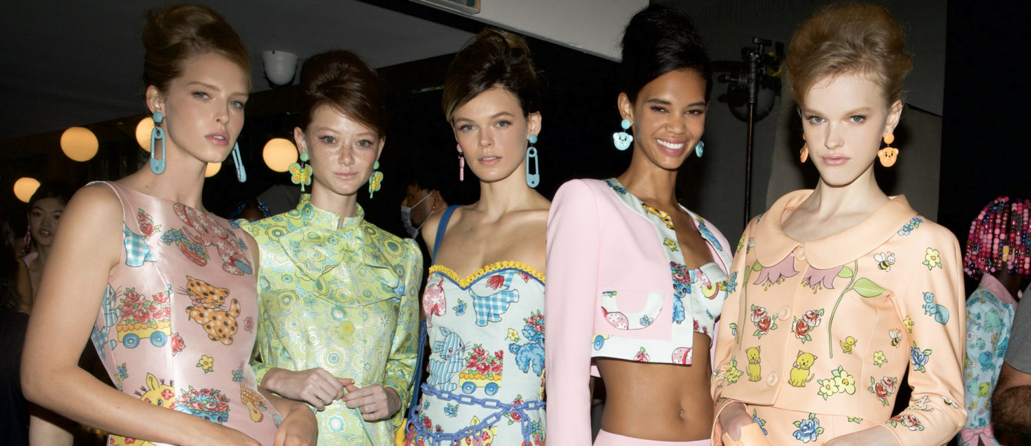 Backstage at Moschino runway show at New York Fashion Week