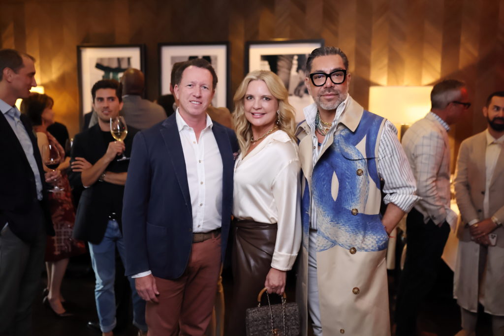 Brian Kapiloff, Melissa Juneau, Ceron at the Steak 48 Launch the Season dinner (Photo by Quy Tran)