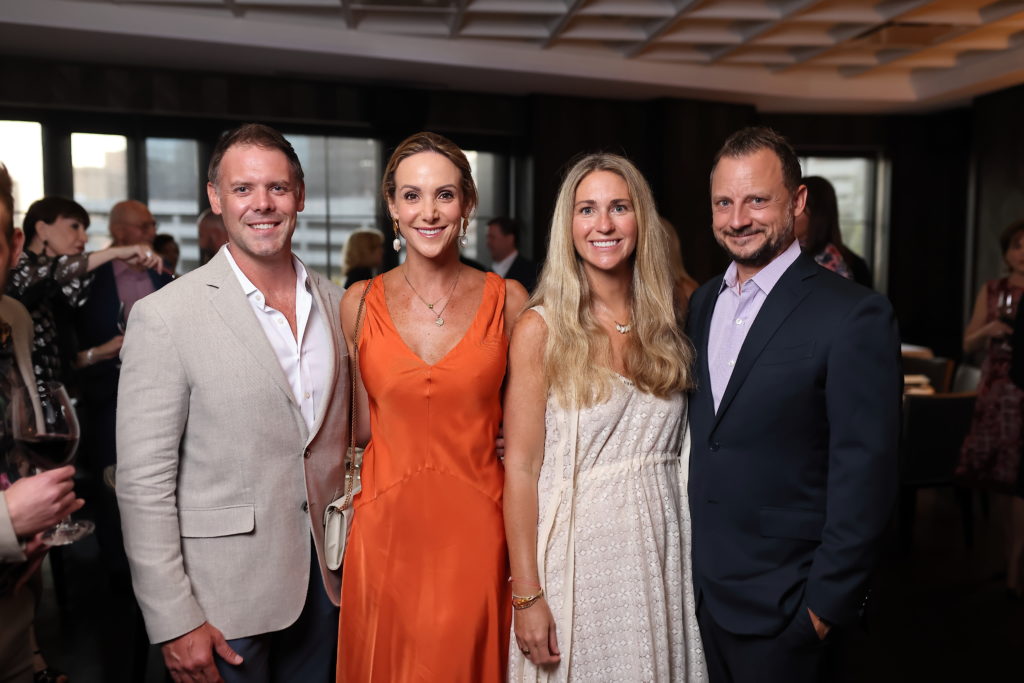 Kyle & Allison O'Neill, Kelley & Jeff Scofield at the Steak 48 Launch the Season dinner (Photo by Quy Tran)