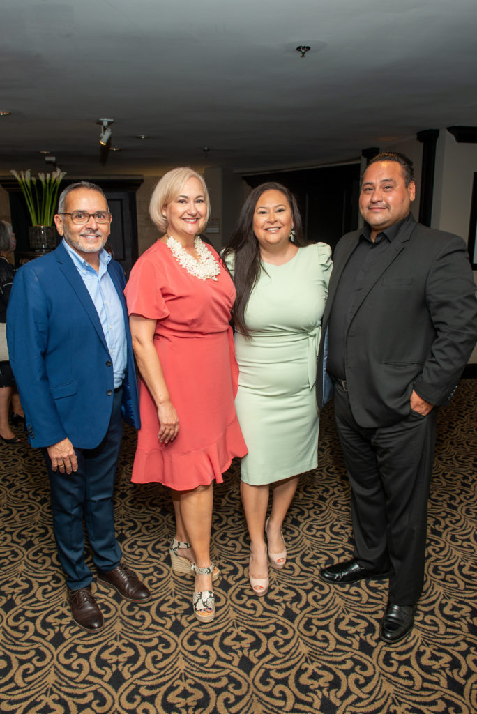 Ramiro Fonseca, Linda Flores Olson, Vicki Luna, David Vasquez at the El Centro de Corazón luncheon, held at Hotel ZaZa-Medical Center. (Photo by Jacob Power)