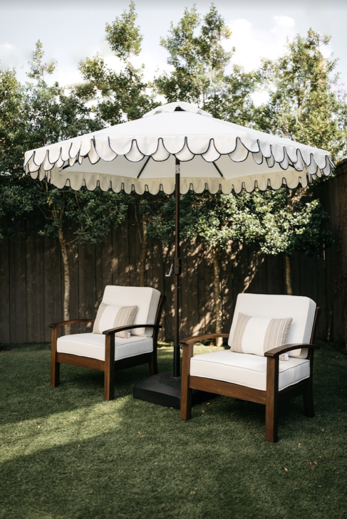 A perfect area to enjoy a conversation with another. 