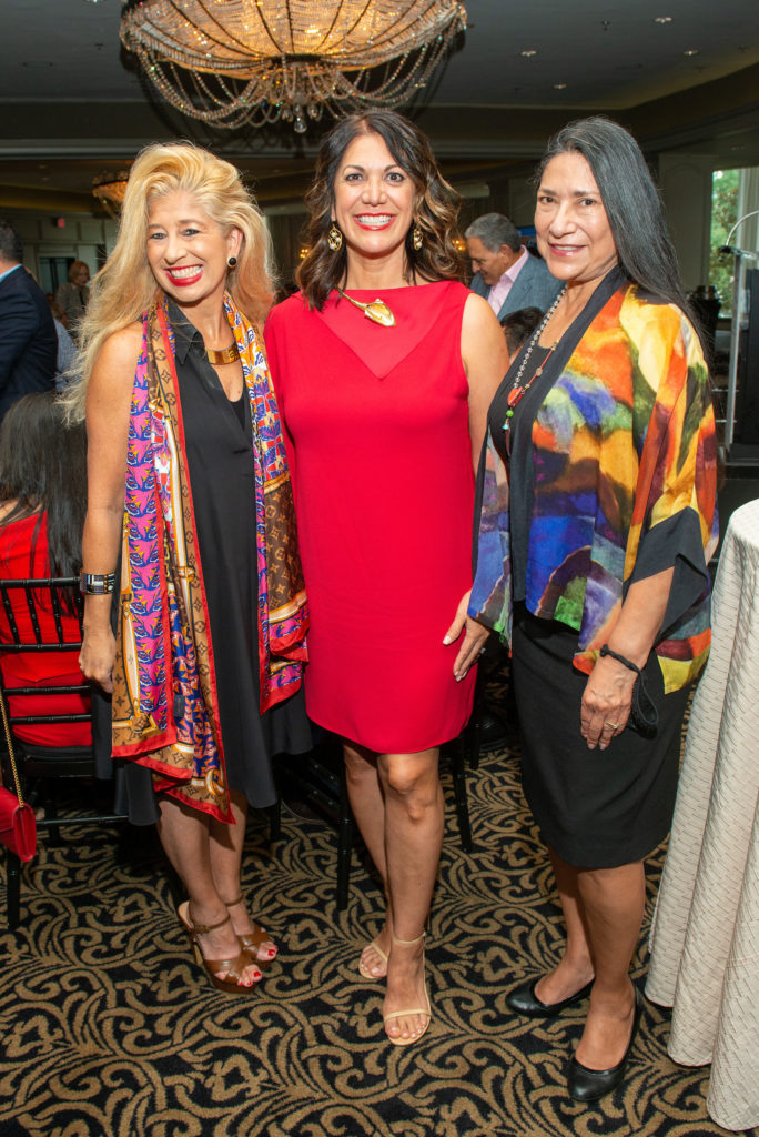 Sofia Adrogue, Frances Castaneda Dyess, Gracie Saenz at the El Centro de Corazón luncheon, held at Hotel ZaZa-Medical Center. (Photo by Jacob Power)